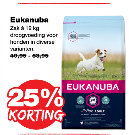 Eukanuba   hondenvoer folder aanbieding bij  Jumper - details