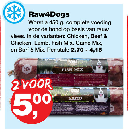 Raw4dogs   hondenvoer folder aanbieding bij  Jumper - details