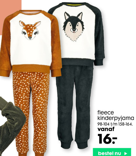 huismerk meisjes pyjama, jongenspyjama folder aanbieding bij Hema - details