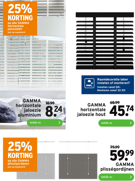 Gamma Huismerk   plissegordijn, jaloezie folder aanbieding bij  Gamma - details