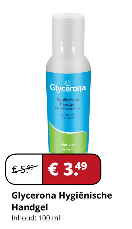 Glycerona   desinfecterende gel folder aanbieding bij  Voordeeldrogisterij.nl - details