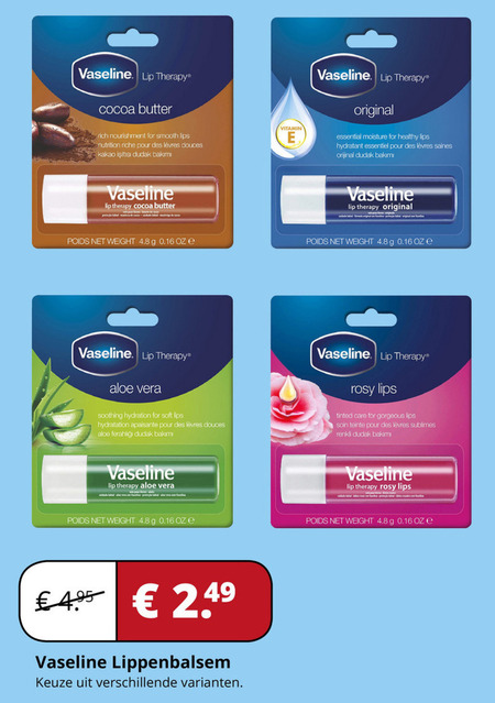 Vaseline   lippenbalsem folder aanbieding bij  Voordeeldrogisterij.nl - details