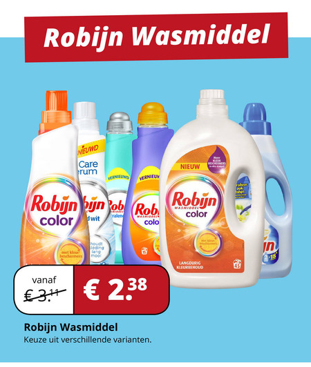 Robijn   wasmiddel folder aanbieding bij  Voordeeldrogisterij.nl - details