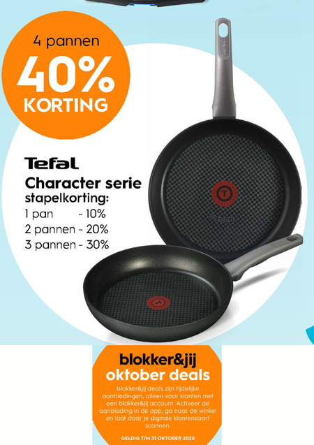 Tefal   koekenpan folder aanbieding bij  Blokker - details