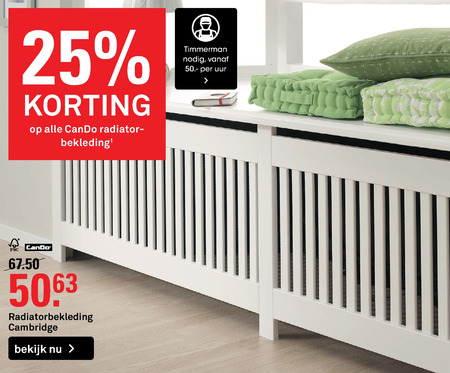 Cando   radiatorbekleding folder aanbieding bij  Karwei - details