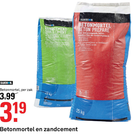 Handson   zandcement, betonmortel folder aanbieding bij  Karwei - details