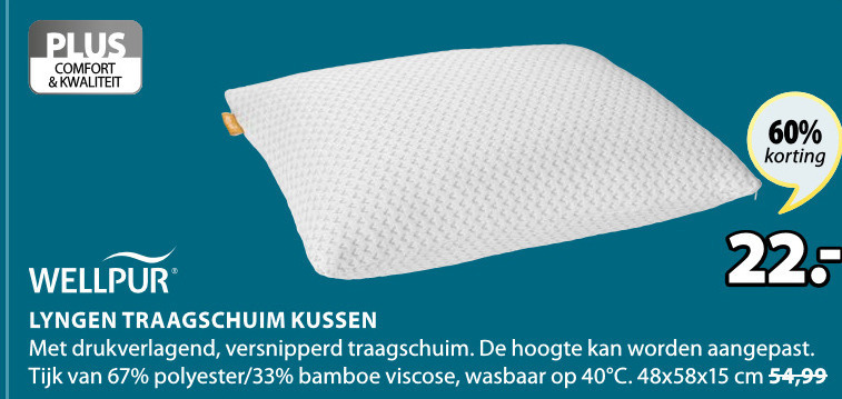 Wellpur   hoofdkussen folder aanbieding bij  Jysk - details