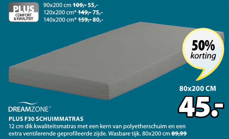 Dreamzone   matras folder aanbieding bij  Jysk - details