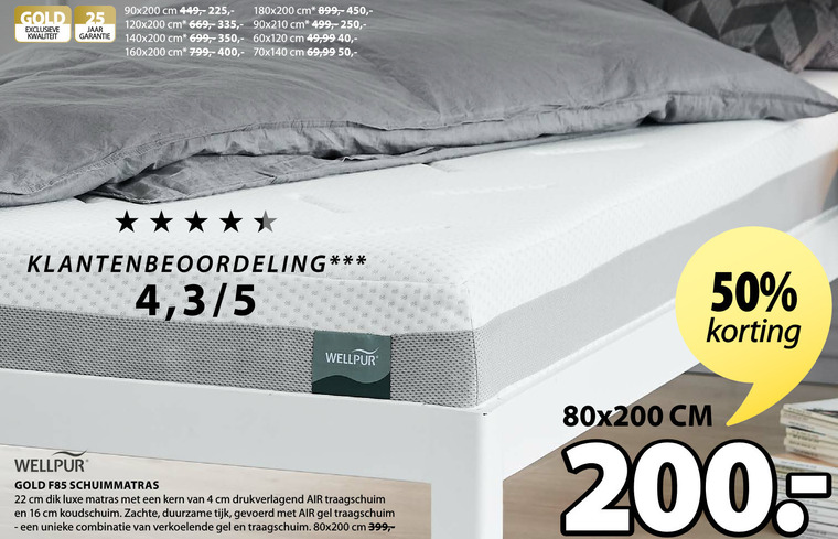 Wellpur   matras folder aanbieding bij  Jysk - details