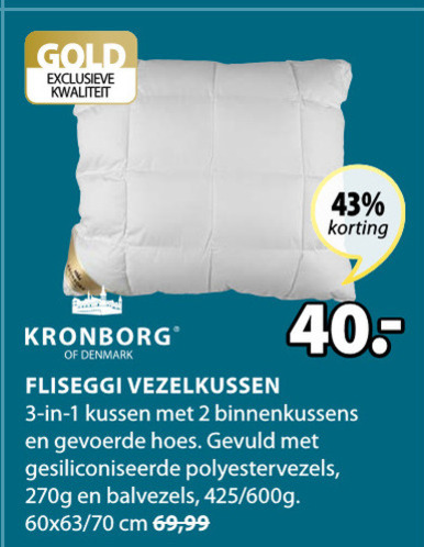 Kronborg   hoofdkussen folder aanbieding bij  Jysk - details