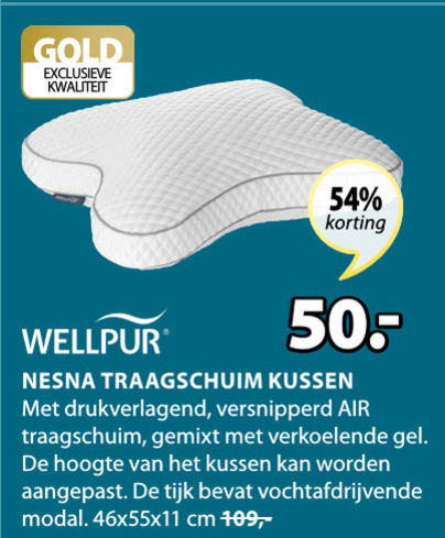 Wellpur   hoofdkussen folder aanbieding bij  Jysk - details