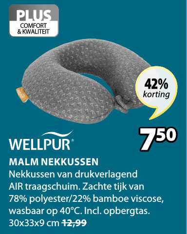 vlotter fusie Mevrouw Wellpur nekkussen folder aanbieding bij Jysk - details