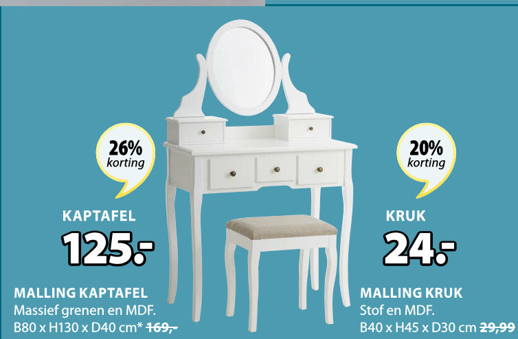 kaptafel aanbieding bij Jysk details