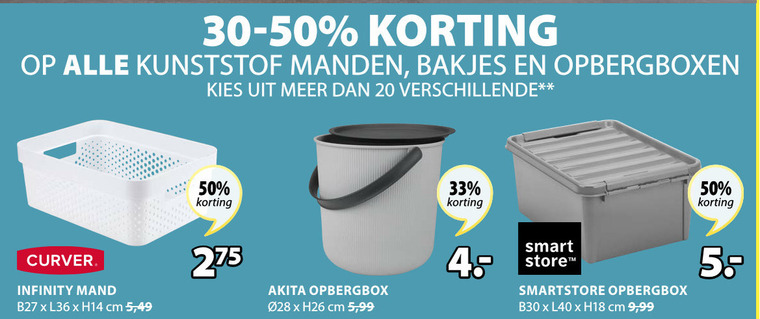 hoogtepunt landinwaarts Persona opbergdoos, mand folder aanbieding bij Jysk - details