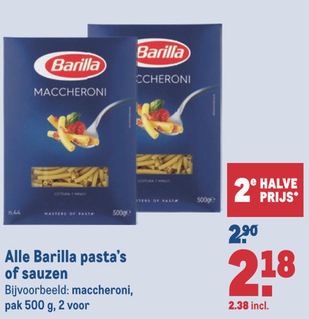 Barilla   penne rigate, pastasaus folder aanbieding bij  Makro - details