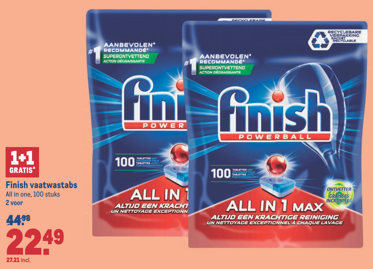 Finish   vaatwasmiddel folder aanbieding bij  Makro - details