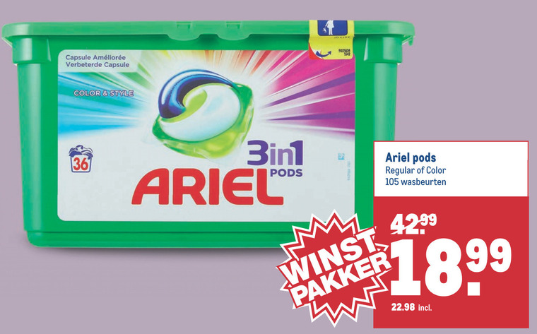 Ariel   wasmiddel folder aanbieding bij  Makro - details