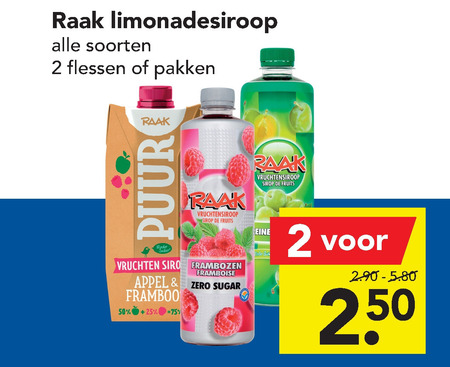 Raak   limonadesiroop folder aanbieding bij  Deen - details