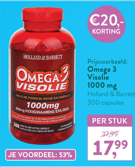 Holland and Barrett omega 3 olie folder aanbieding bij Holland & Barrett details