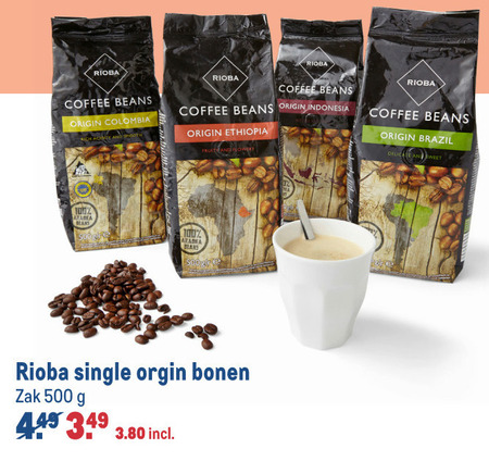 Rioba   koffiebonen folder aanbieding bij  Makro - details