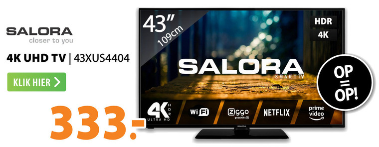 Salora   4k ultrahd televisies folder aanbieding bij  Expert - details