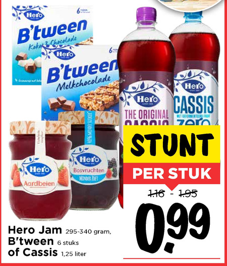 Hero   mueslireep, jam folder aanbieding bij  Vomar - details