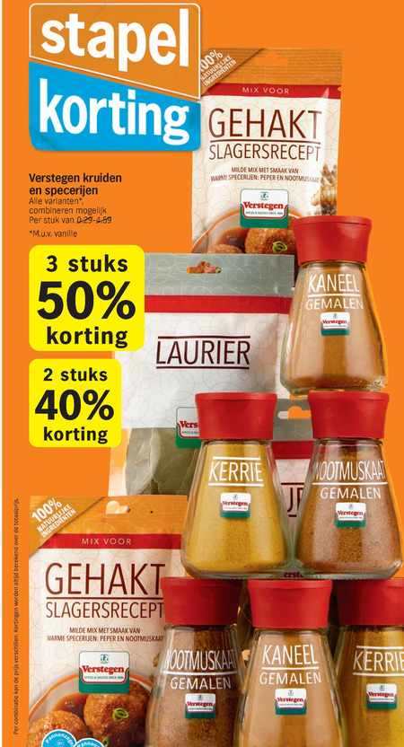 Verstegen   kruiden folder aanbieding bij  Albert Heijn - details