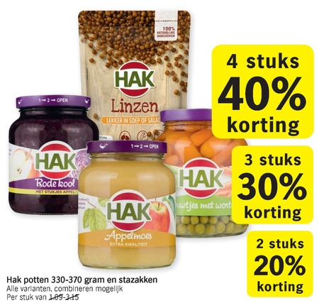 Hak   bonen, groenteconserven folder aanbieding bij  Albert Heijn - details