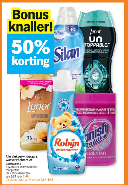 Alle merken   wasverzachter, vlekkenverwijderaar folder aanbieding bij  Albert Heijn - details