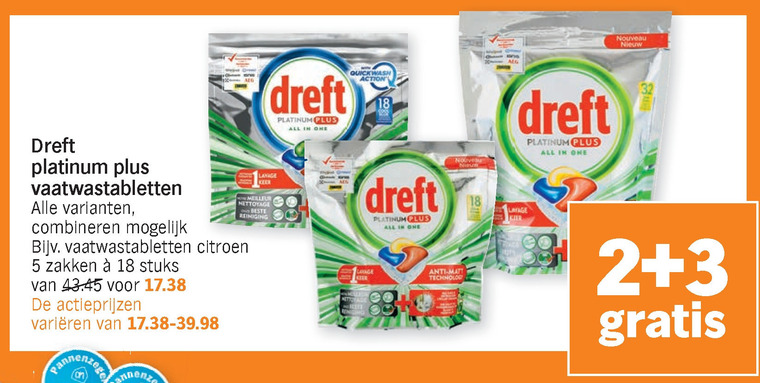 Dreft   vaatwasmiddel folder aanbieding bij  Albert Heijn - details