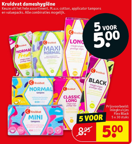 Kruidvat Huismerk   tampons, inlegkruisjes folder aanbieding bij  Kruidvat - details