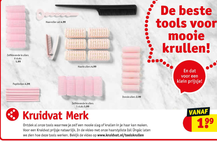 Belastingen discretie band Kruidvat Huismerk papillotten, krulset folder aanbieding bij Kruidvat -  details