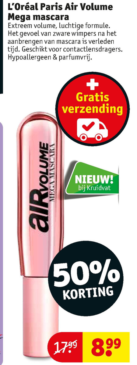 L Oreal   mascara folder aanbieding bij  Kruidvat - details