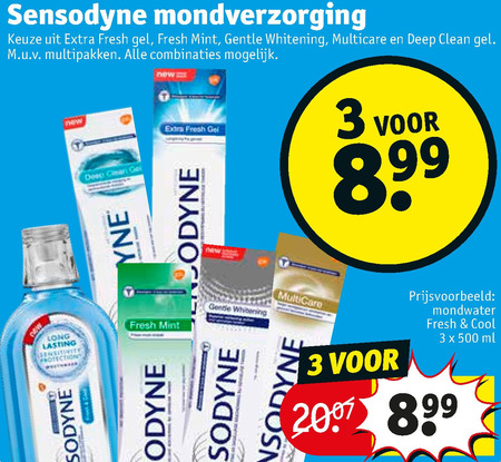 Kaal Beven gemeenschap Sensodyne mondwater, tandpasta folder aanbieding bij Kruidvat - details