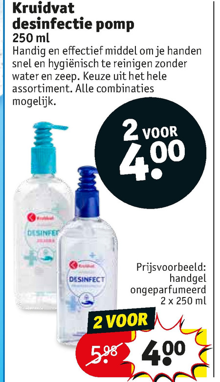 Kruidvat Huismerk desinfecterende gel folder aanbieding Kruidvat -
