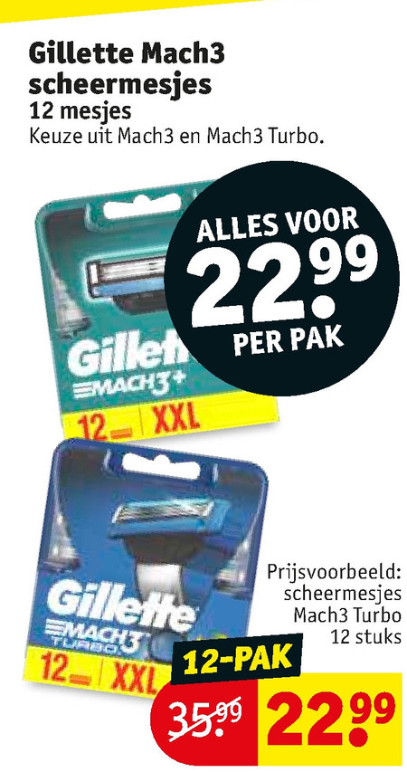 Gillette   scheermesjes folder aanbieding bij  Kruidvat - details