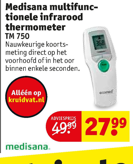 Medisana   voorhoofdthermometer folder aanbieding bij  Kruidvat - details