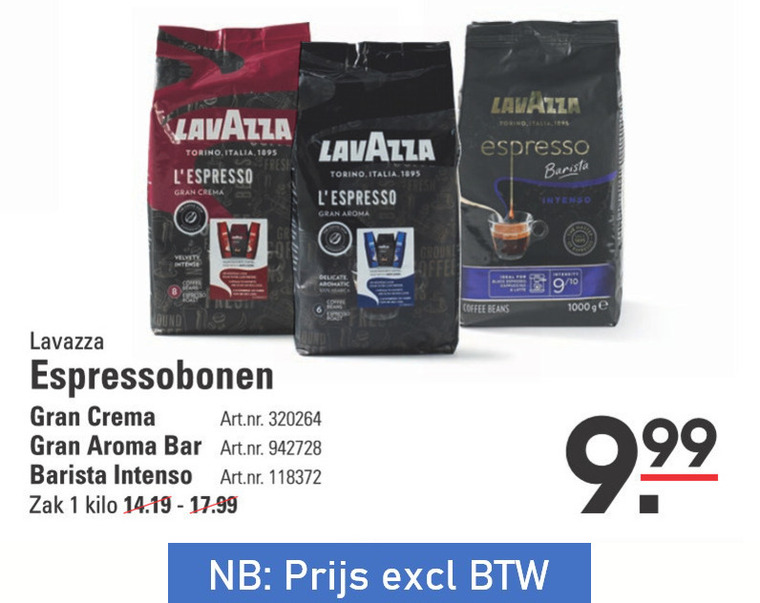 Lavazza   koffiebonen folder aanbieding bij  Sligro - details