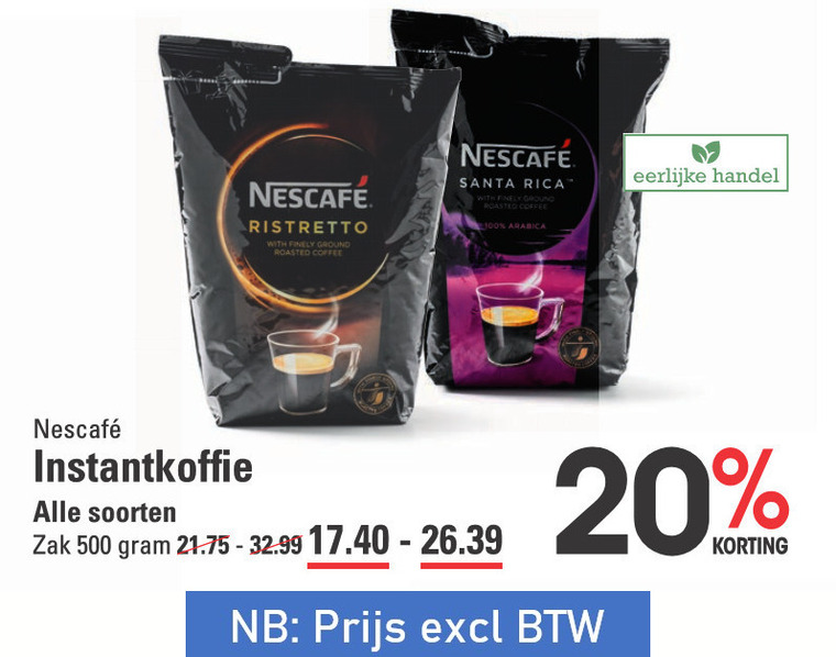 Nescafe   oploskoffie folder aanbieding bij  Sligro - details