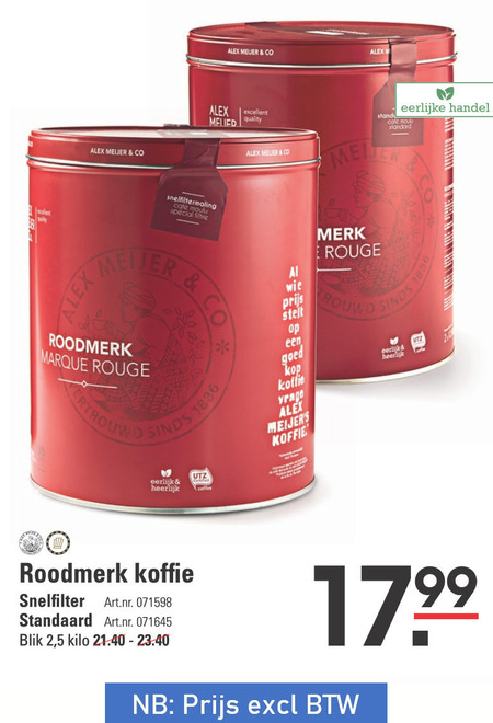 Alex Meijer   koffie folder aanbieding bij  Sligro - details