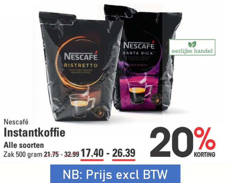 Nescafe   oploskoffie folder aanbieding bij  Sligro - details