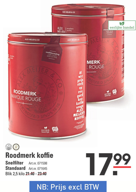 Alex Meijer   koffie folder aanbieding bij  Sligro - details