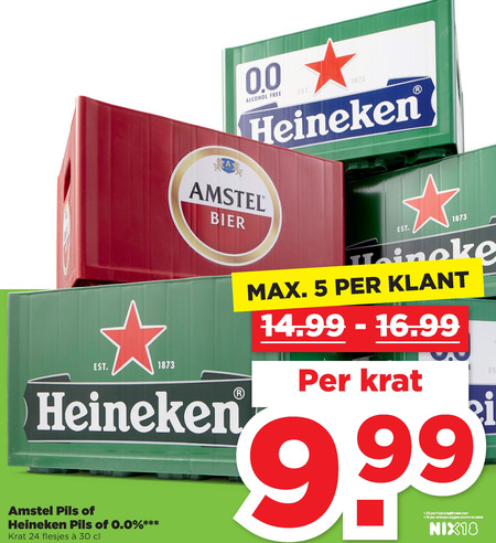 Heineken 0.0   krat bier folder aanbieding bij  Plus - details