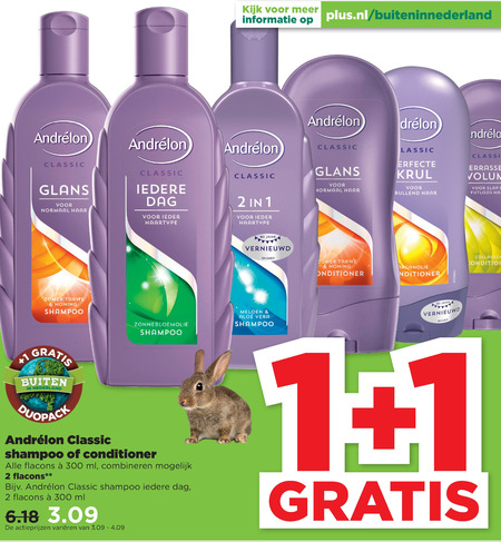 Andrelon   shampoo, conditioner folder aanbieding bij  Plus - details