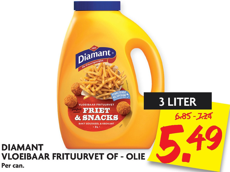 Diamant   frituurolie, frituurvet folder aanbieding bij  Dekamarkt - details