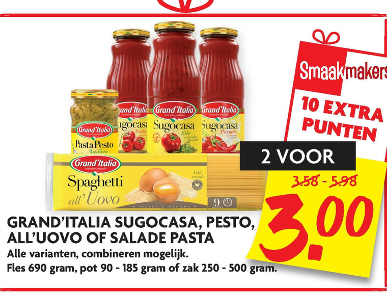 Grand Italia   pastasaus, pasta folder aanbieding bij  Dekamarkt - details