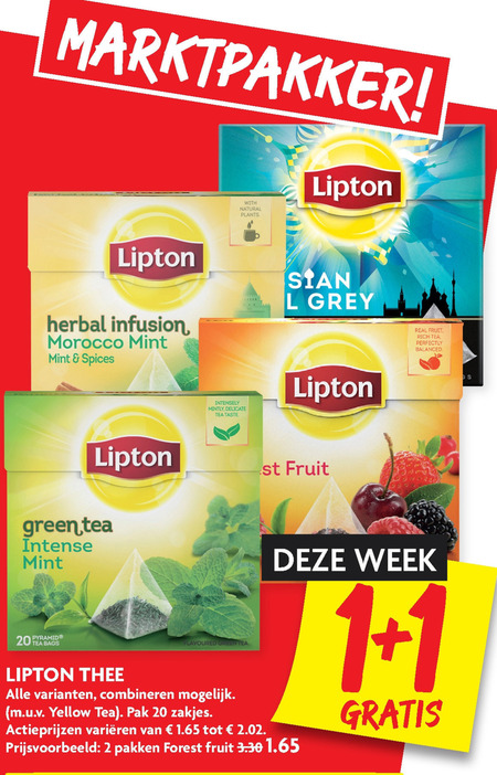 Lipton   thee folder aanbieding bij  Dekamarkt - details