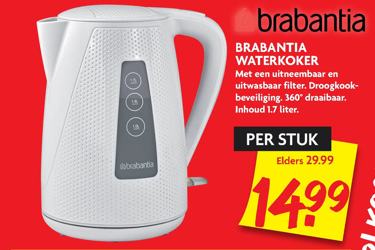 Brabantia   waterkoker folder aanbieding bij  Dekamarkt - details