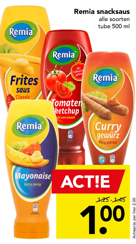 Remia   tomatenketchup, mayonaise folder aanbieding bij  Deen - details