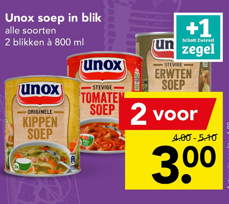 Unox   soep folder aanbieding bij  Deen - details